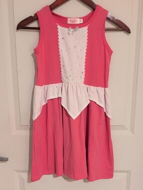 Disney Sleeping Beauty Style Pink Dress with White Panel and Bow